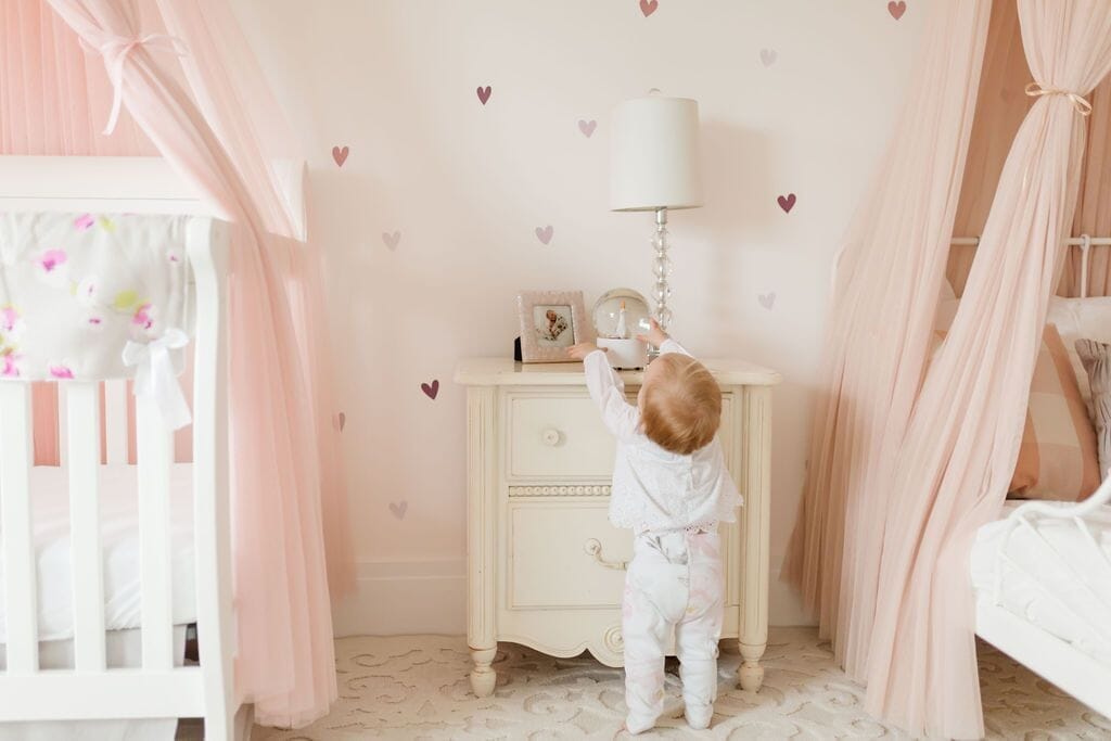 Watercolor Heart Wall Decals for a Shared Girls Bedroom