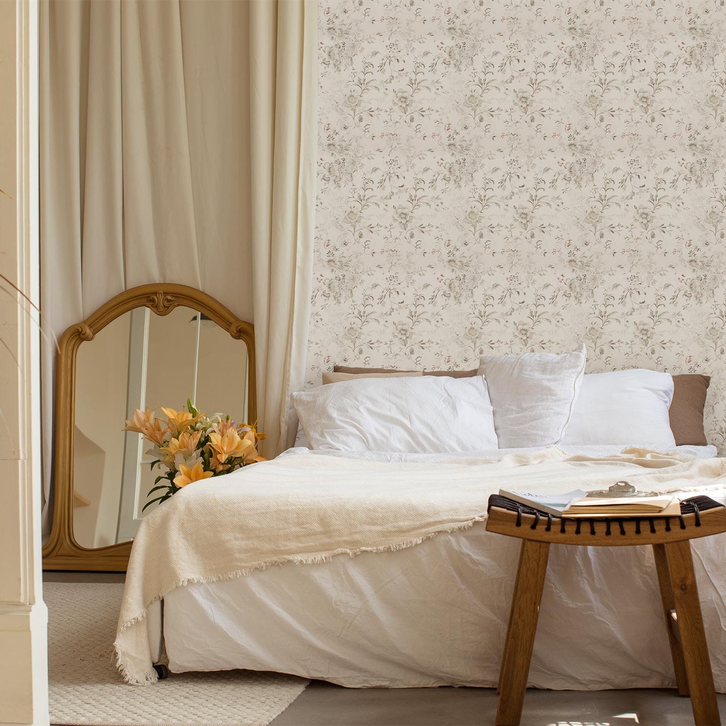 Antique Floral Wallpaper Wallpaper Urbanwalls