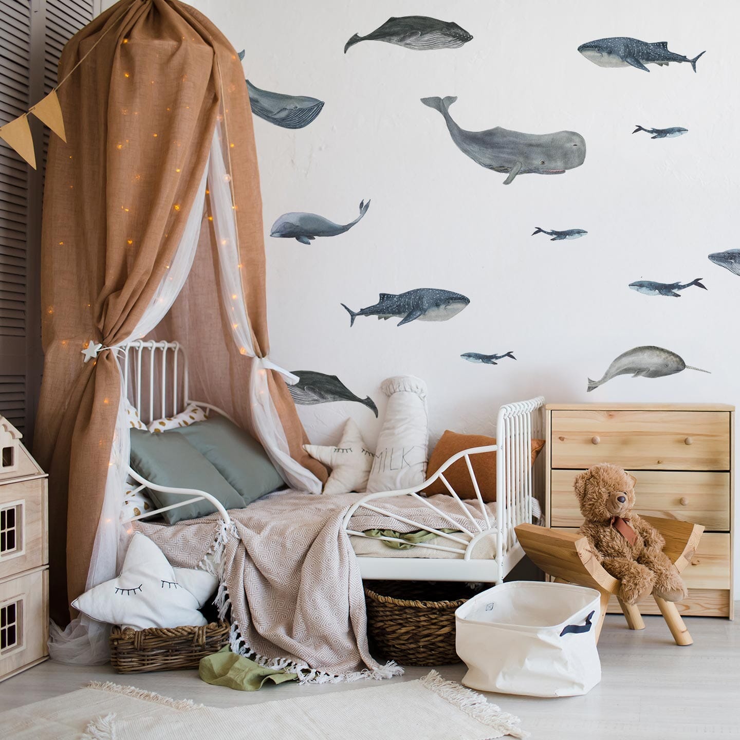 Big Whale Wall Decals Decals Urbanwalls Standard Wall Full Order Blue