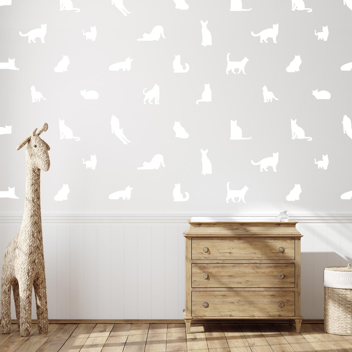 Cat Silhouette Wall Decals Decals Urbanwalls White