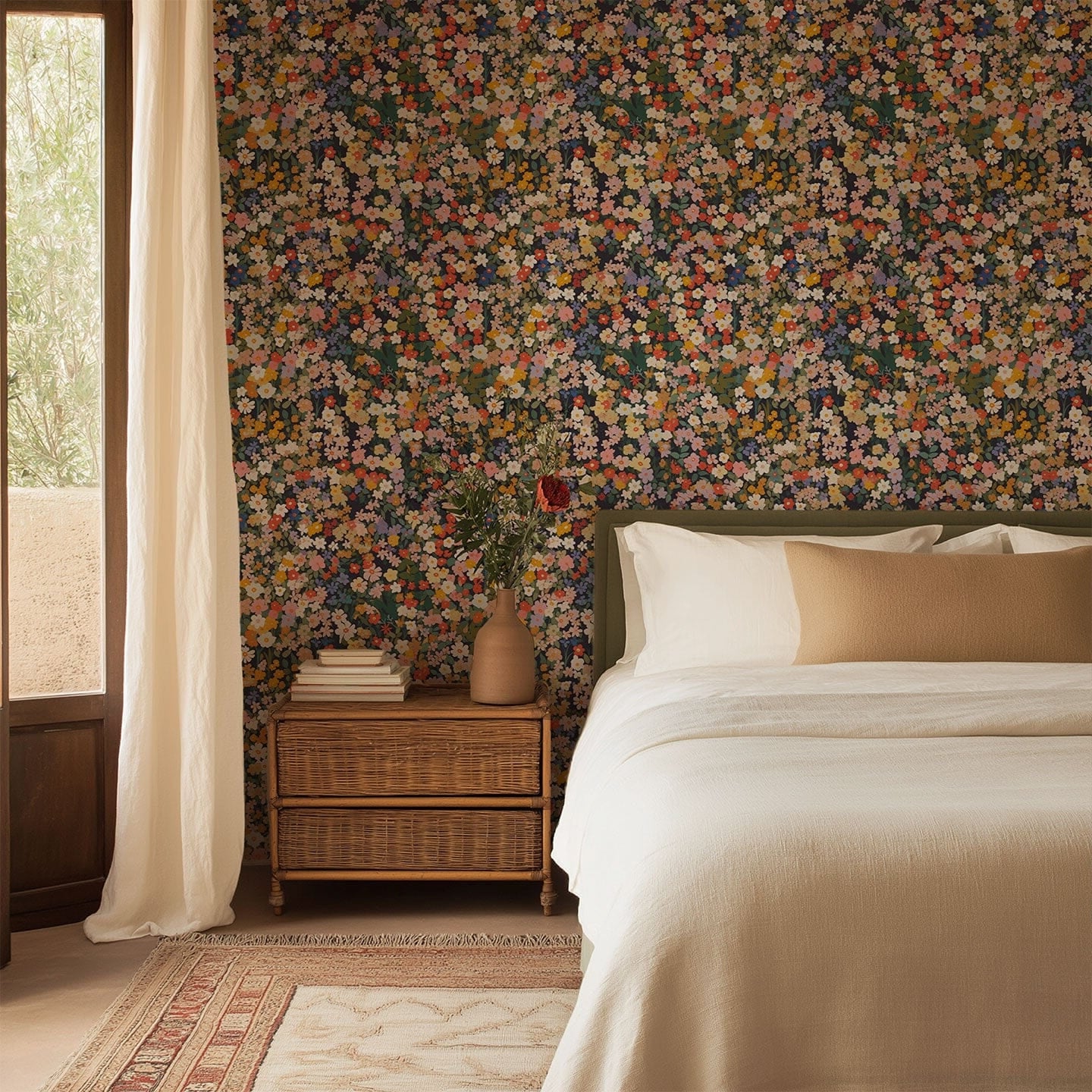 Floral Harmony Wallpaper Wallpaper Urbanwalls