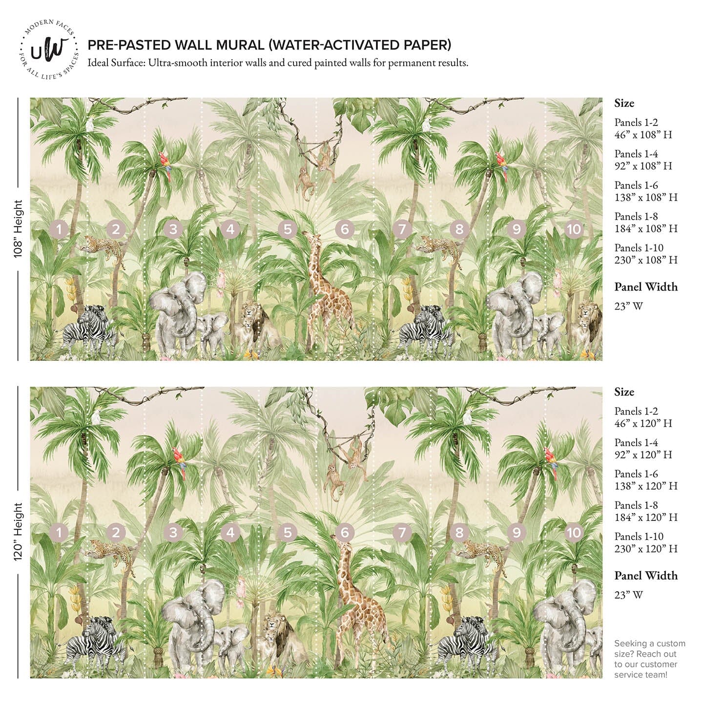 Jungle Animal Wall Mural Murals Urbanwalls