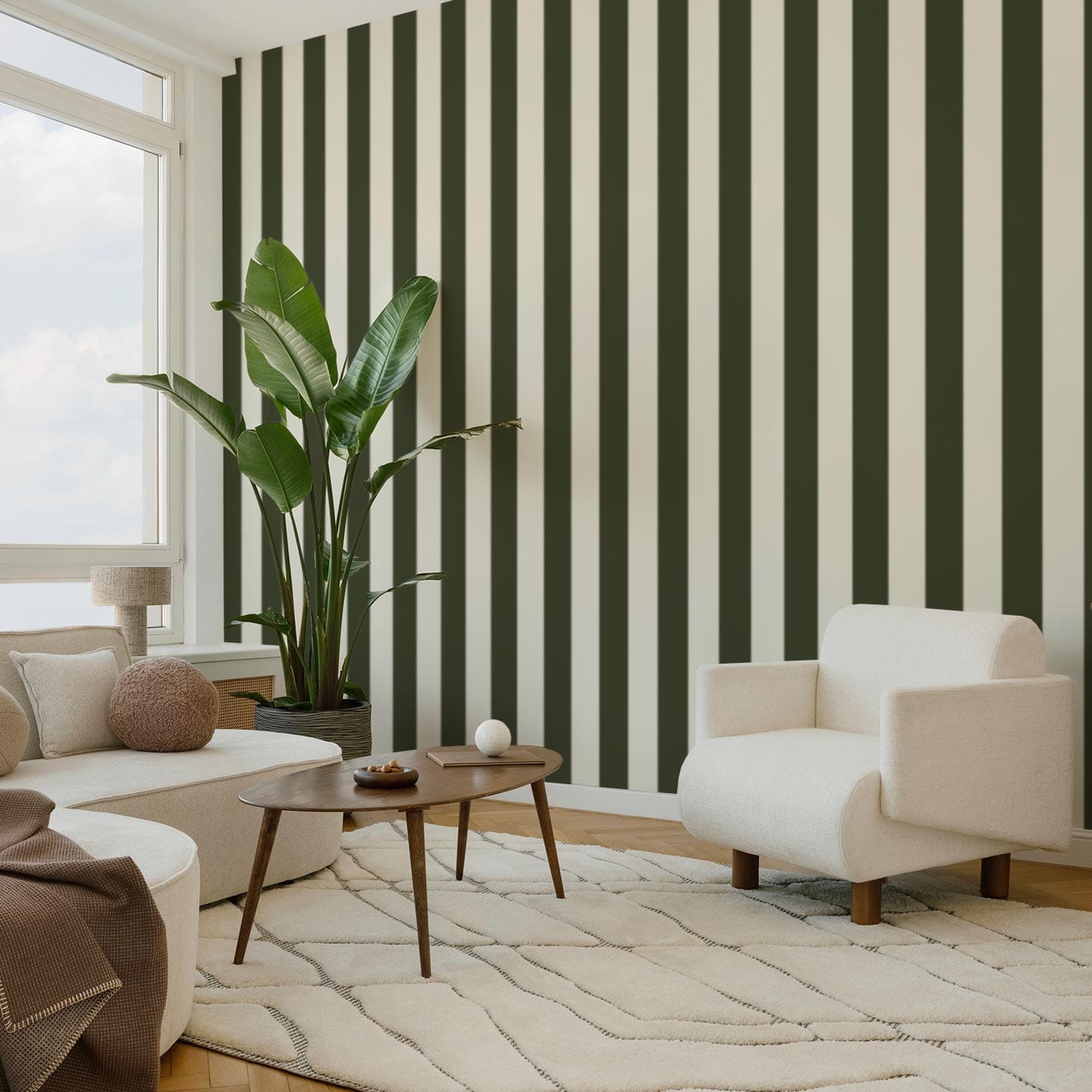 Large Stripe Wallpaper Wallpaper Monika Hibbs