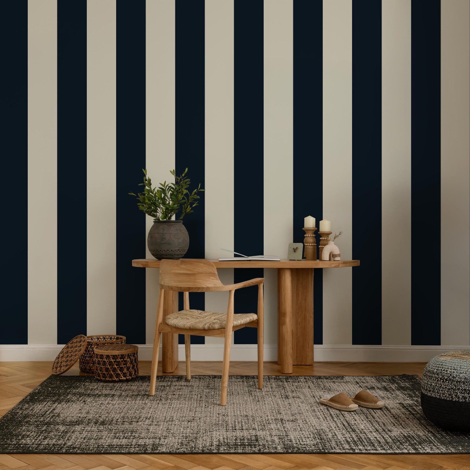 Large Stripe Wallpaper Wallpaper Monika Hibbs