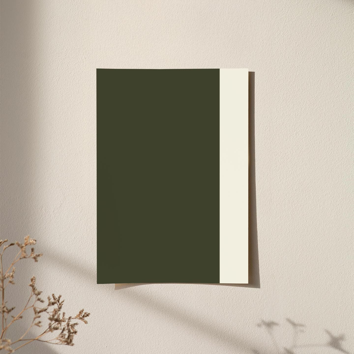 Large Stripe Wallpaper Wallpaper Monika Hibbs Peel & Stick Sample Olive Green