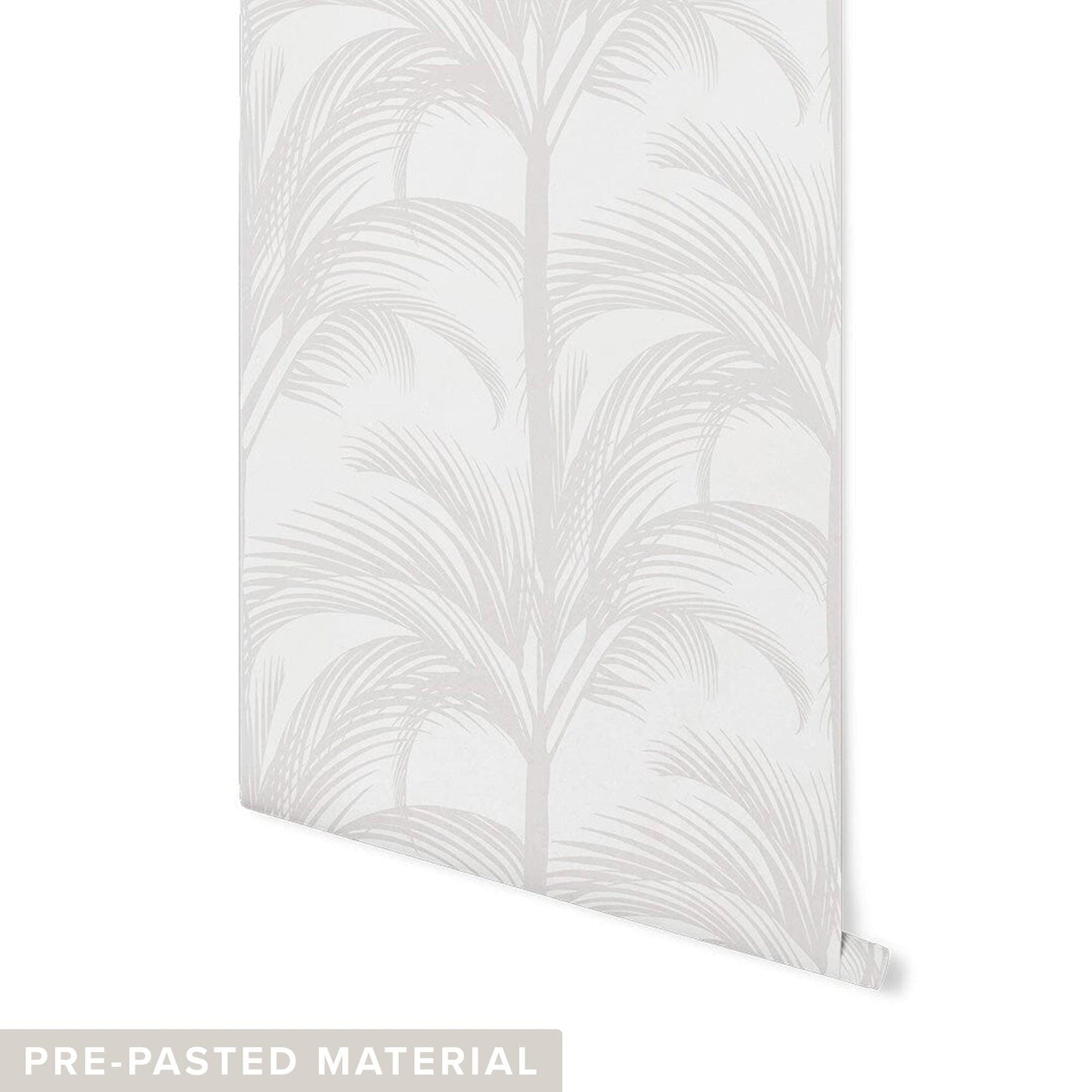 Palm Tree Pattern Wallpaper Wallpaper Urbanwalls Pre-pasted DOUBLE ROLL : 46" X 4 FEET Grey