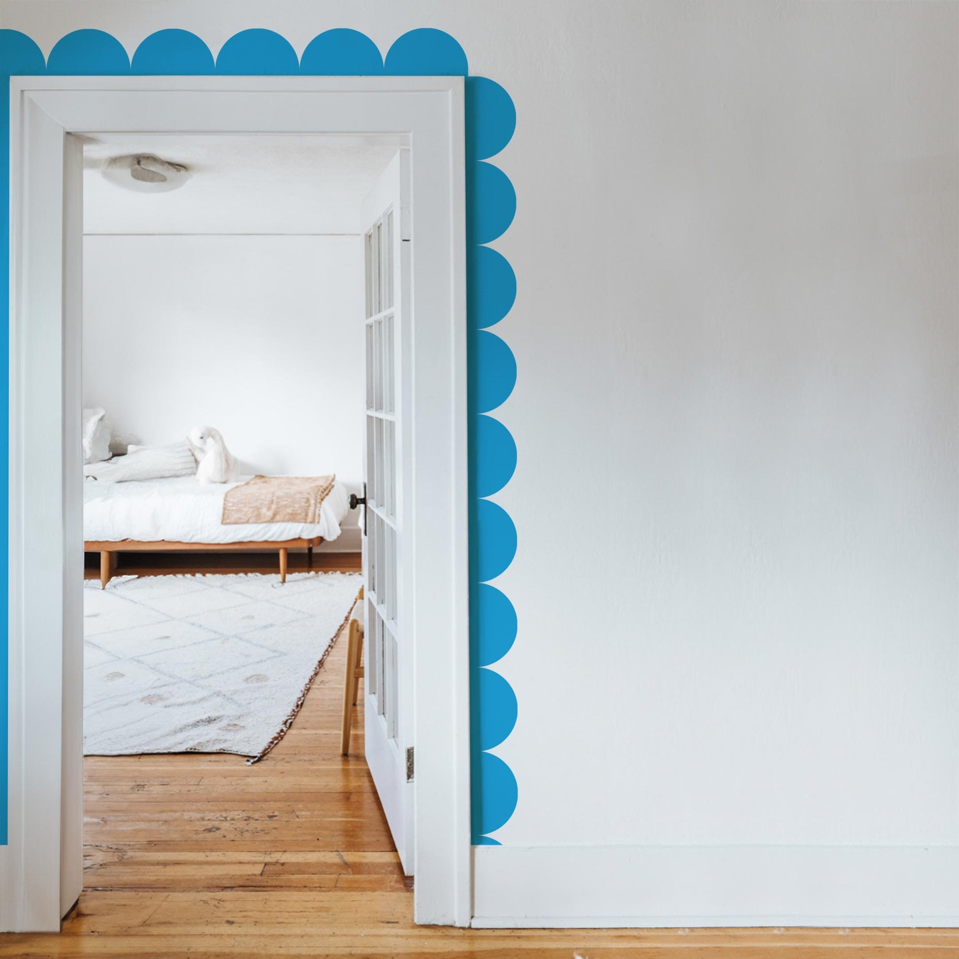 Scalloped Border Wall Decal Decals Urbanwalls Large Blue