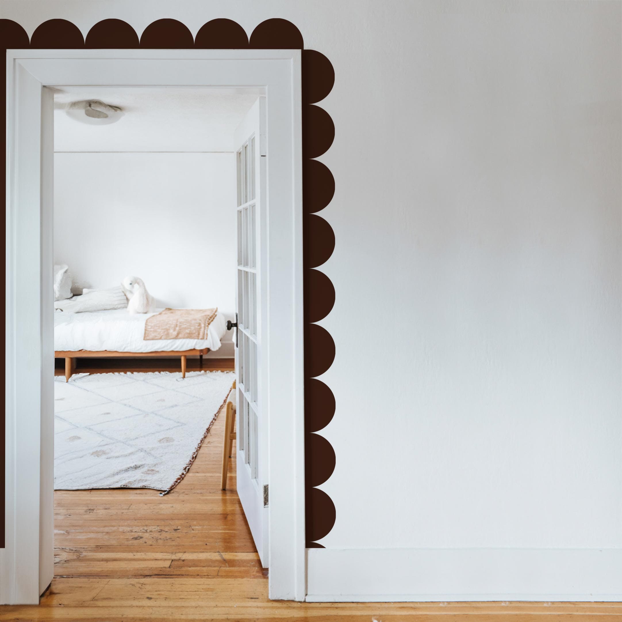 Scalloped Border Wall Decal Decals Urbanwalls Large Brown