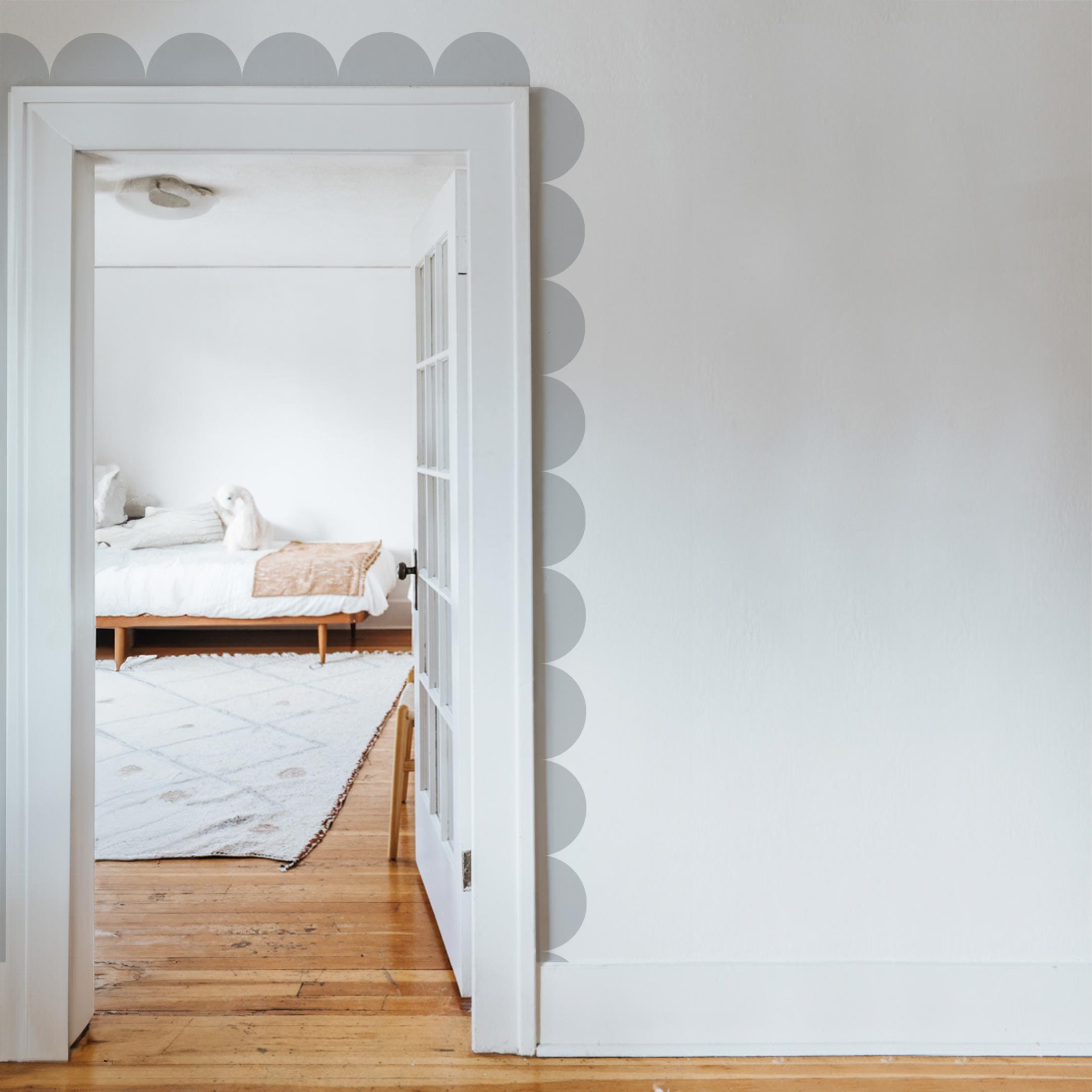 Scalloped Border Wall Decal Decals Urbanwalls Large Light Grey