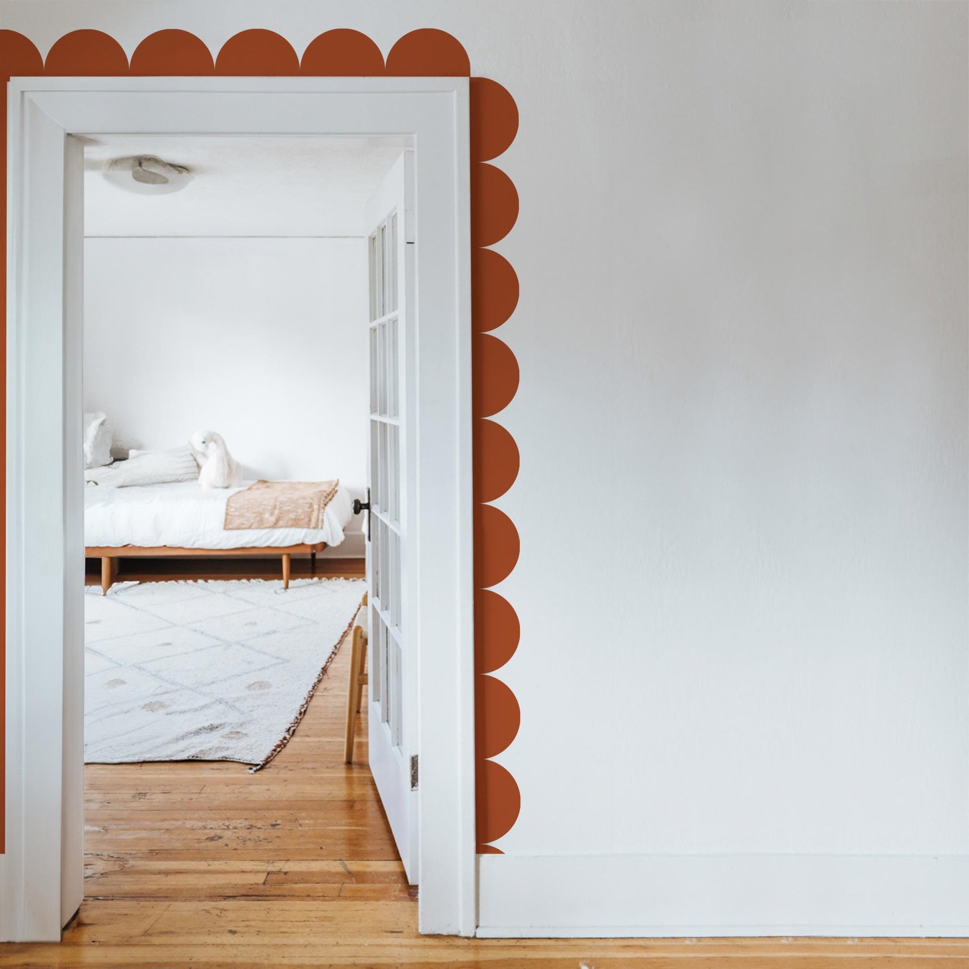 Scalloped Border Wall Decal Decals Urbanwalls Large Nut Brown