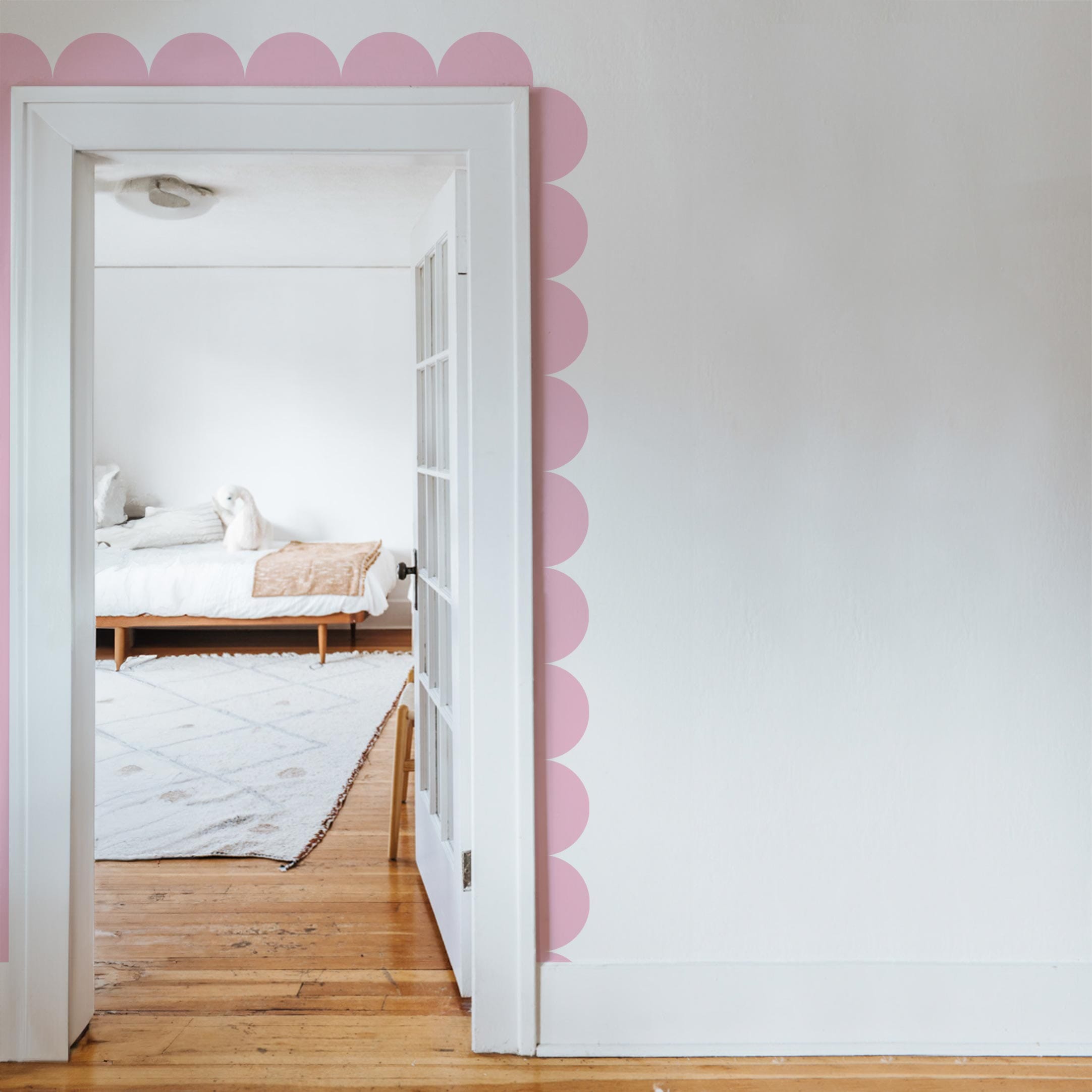 Scalloped Border Wall Decal Decals Urbanwalls Large Soft Pink