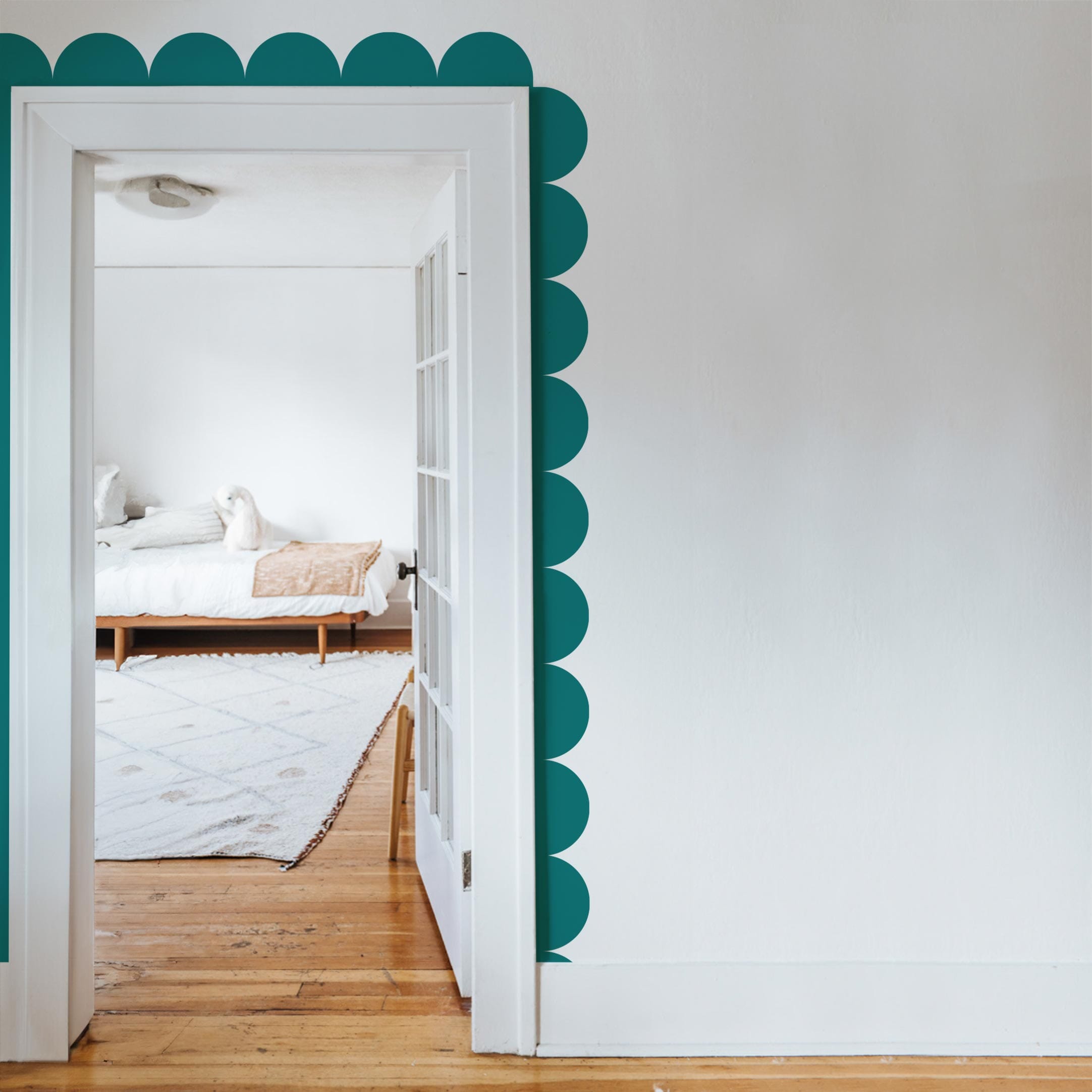 Scalloped Border Wall Decal Decals Urbanwalls Large Turquoise