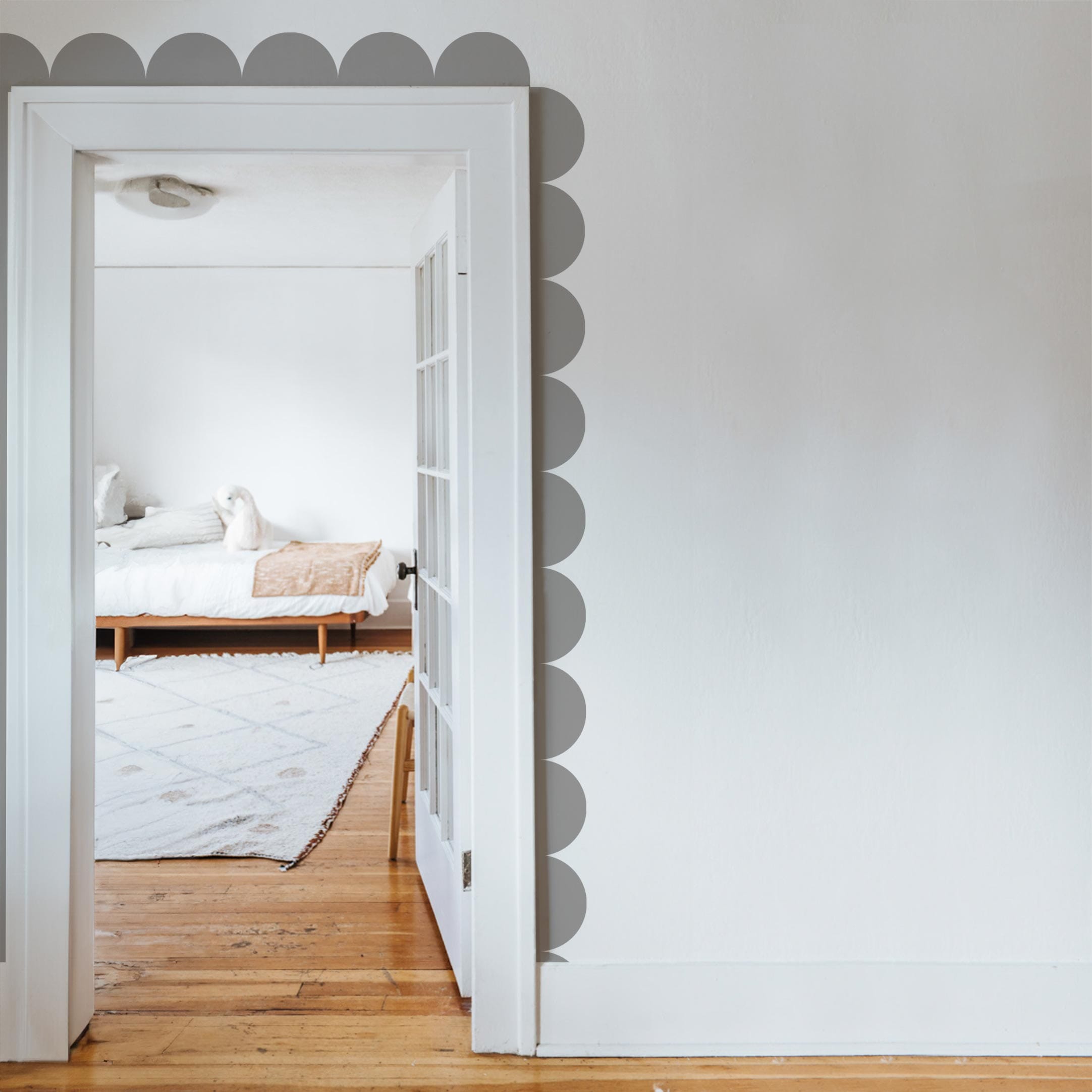 Scalloped Border Wall Decal Decals Urbanwalls Large Warm Grey