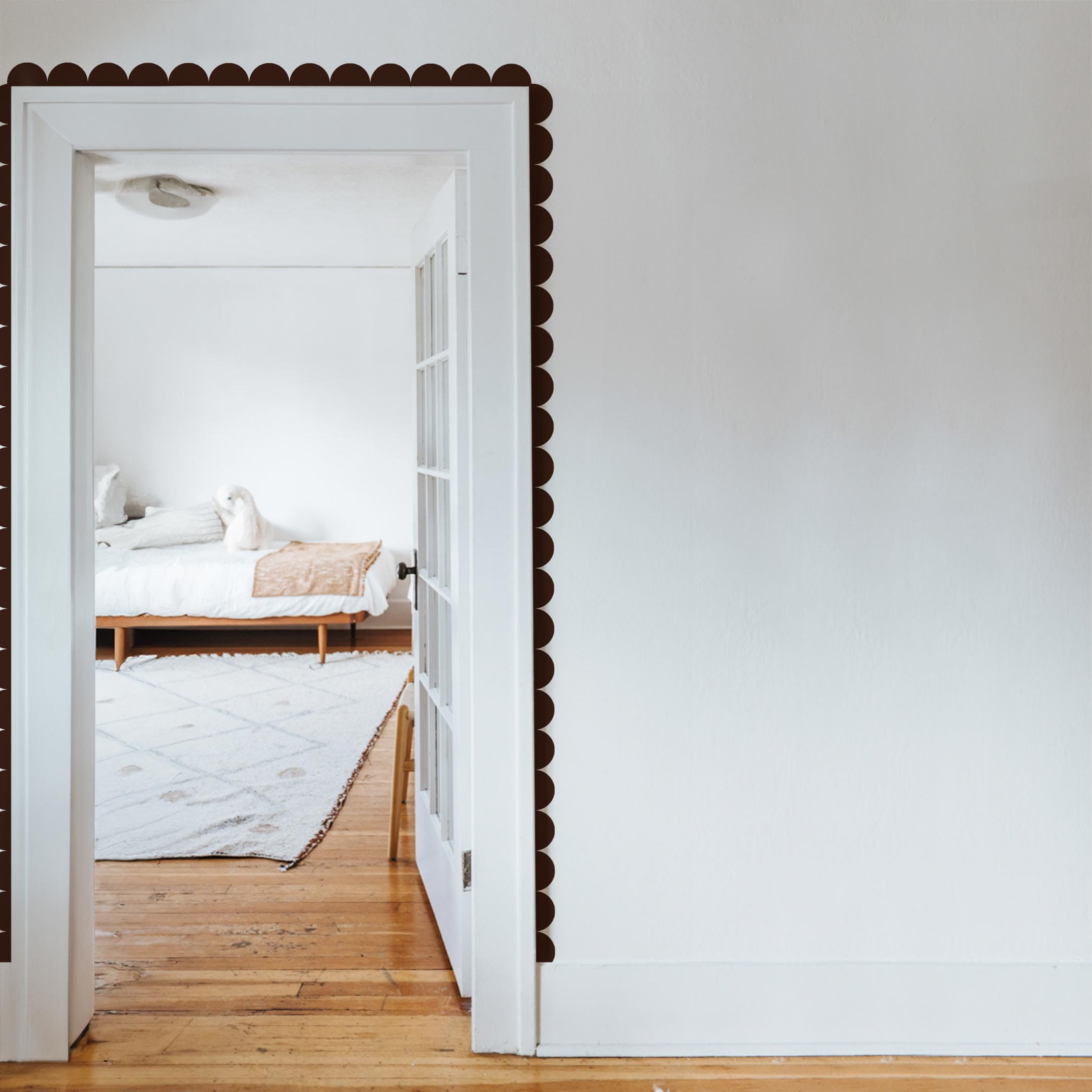 Scalloped Border Wall Decal Decals Urbanwalls Small Brown