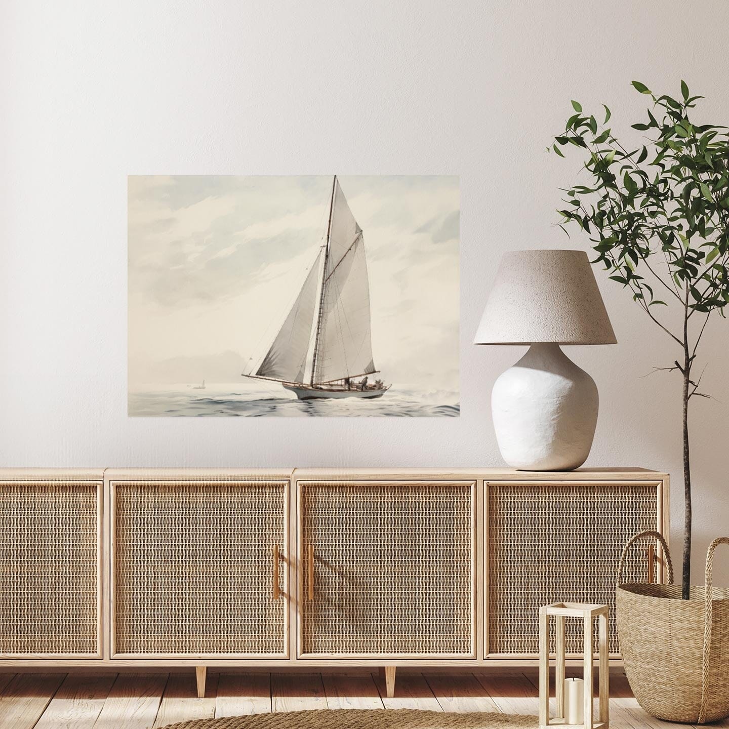 Setting Sail Wall Mural Murals Urbanwalls Standard Wall 47" X 35" Cream