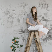 Sketched Florals Wall Mural Murals Urbanwalls