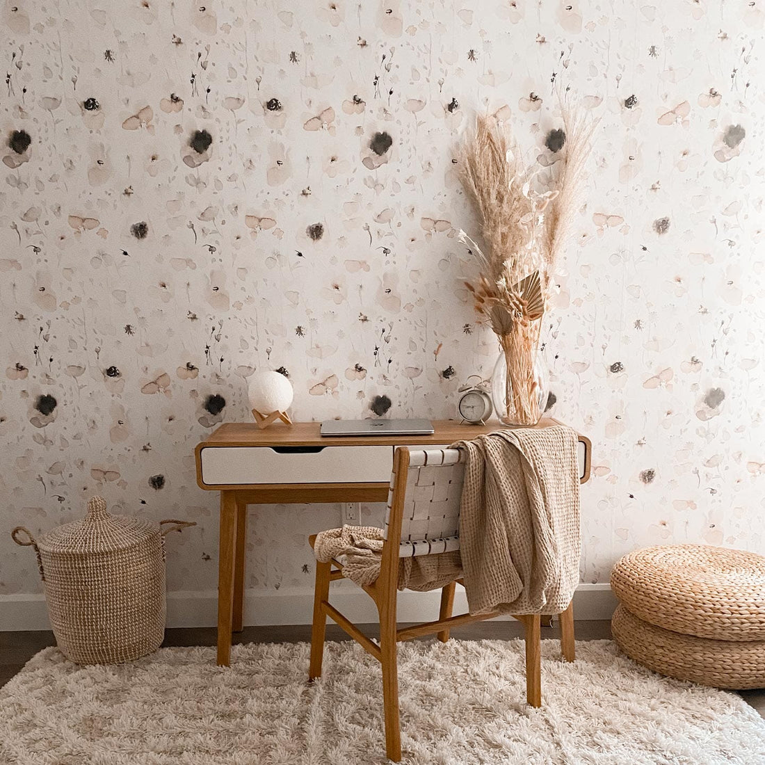 Watercolor Wildflowers Wallpaper Wallpaper Urbanwalls