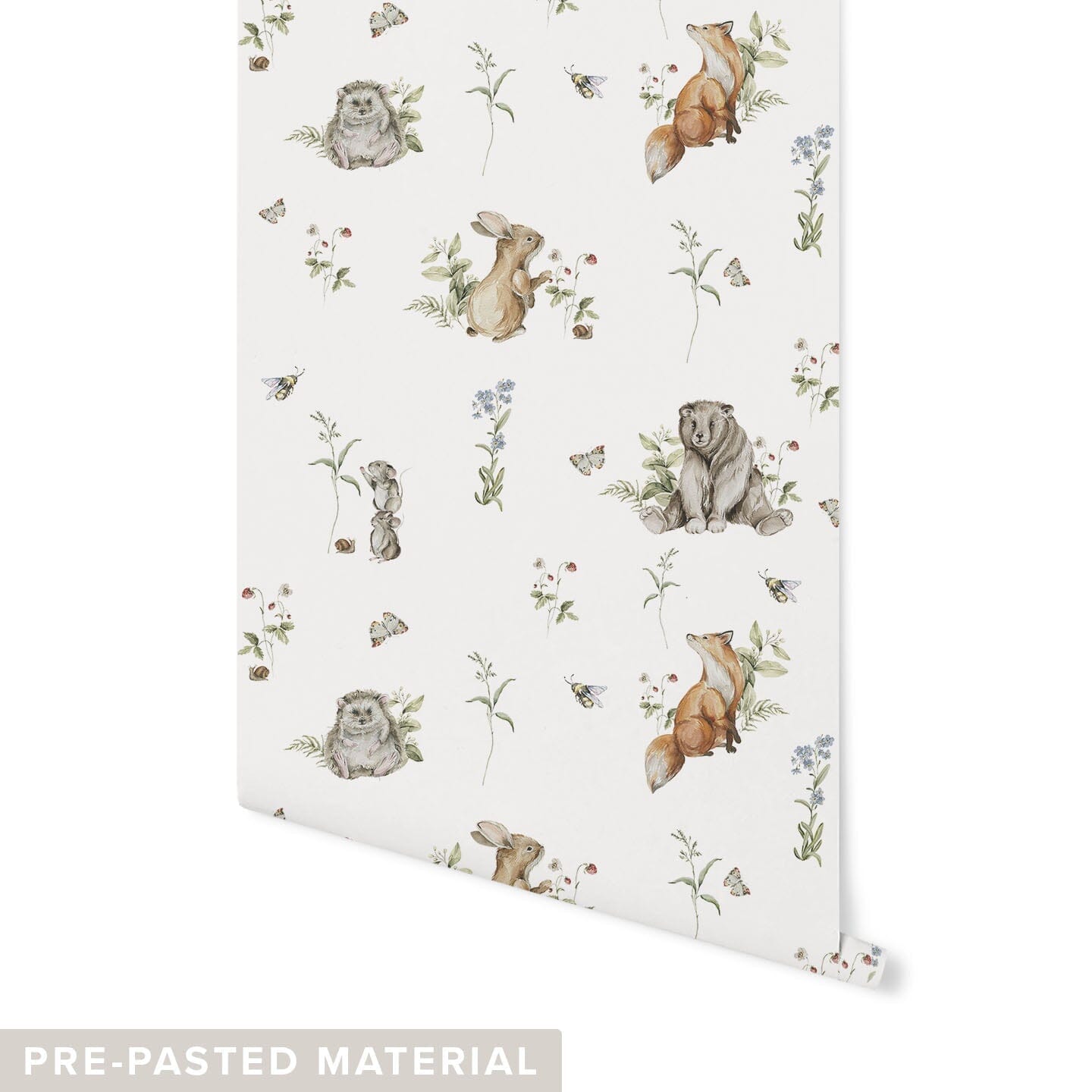 Woodland Animal Wallpaper Wallpaper Urbanwalls Pre-pasted DOUBLE ROLL : 46" X 4 FEET 