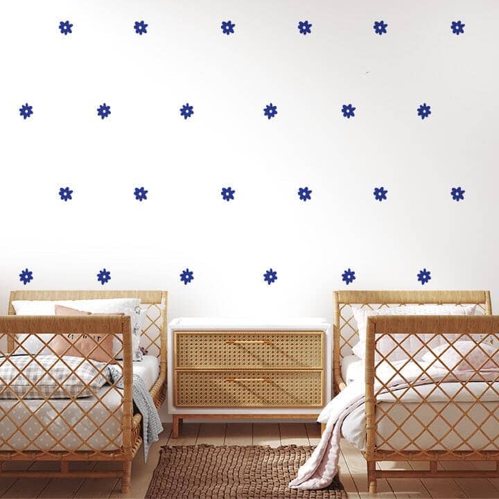 3 Inch Whimsy Daisy Wall Decals Decals Urbanwalls Dark Blue