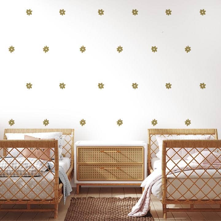 3 Inch Whimsy Daisy Wall Decals Decals Urbanwalls Gold (Metallic)