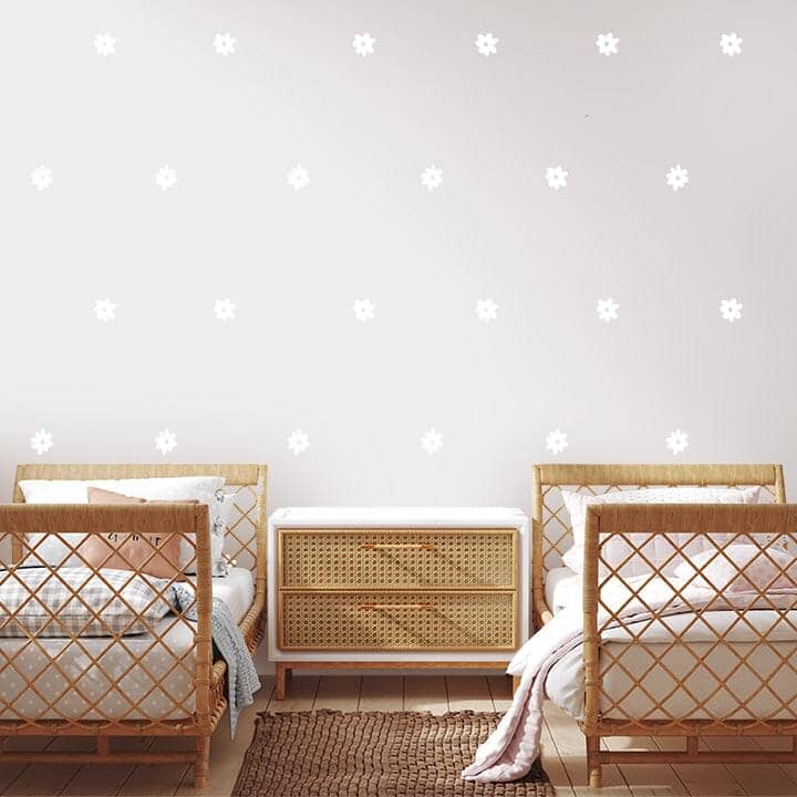 3 Inch Whimsy Daisy Wall Decals Decals Urbanwalls White