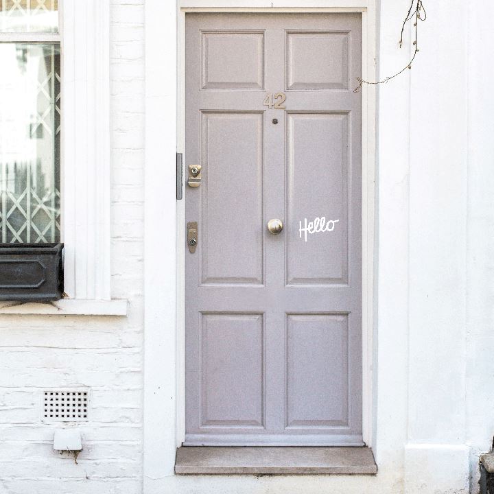 A Little Hello Door Decal Decals Urbanwalls