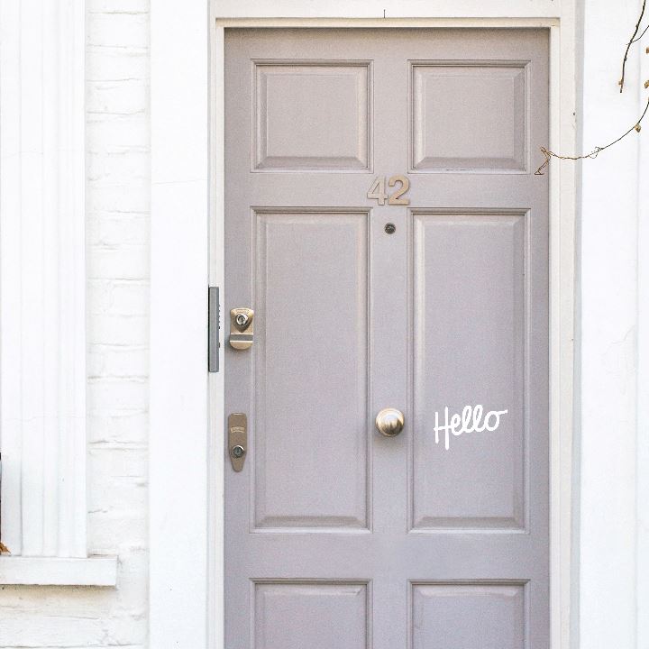 A Little Hello Door Decal Decals Urbanwalls