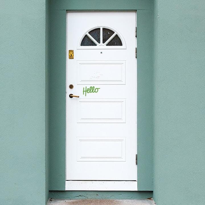 A Little Hello Door Decal Decals Urbanwalls Lime Green