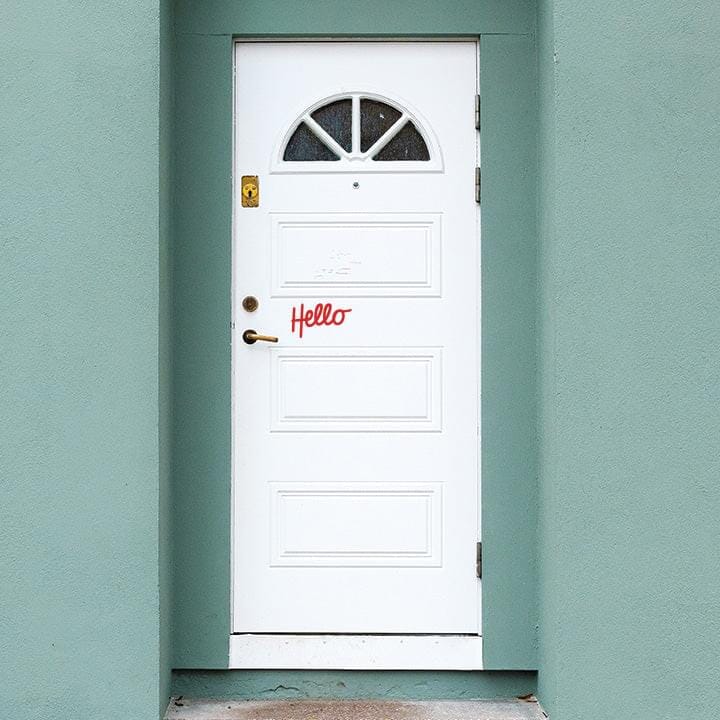 A Little Hello Door Decal Decals Urbanwalls Red