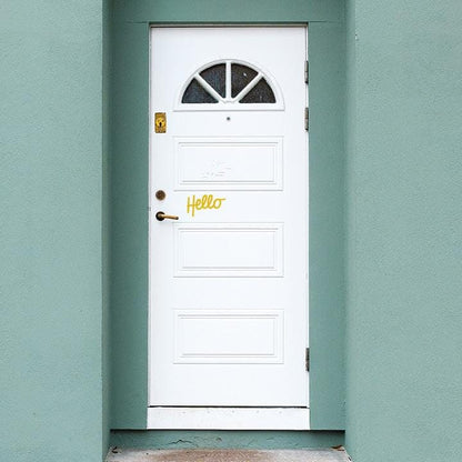 A Little Hello Door Decal Decals Urbanwalls Signal Yellow 