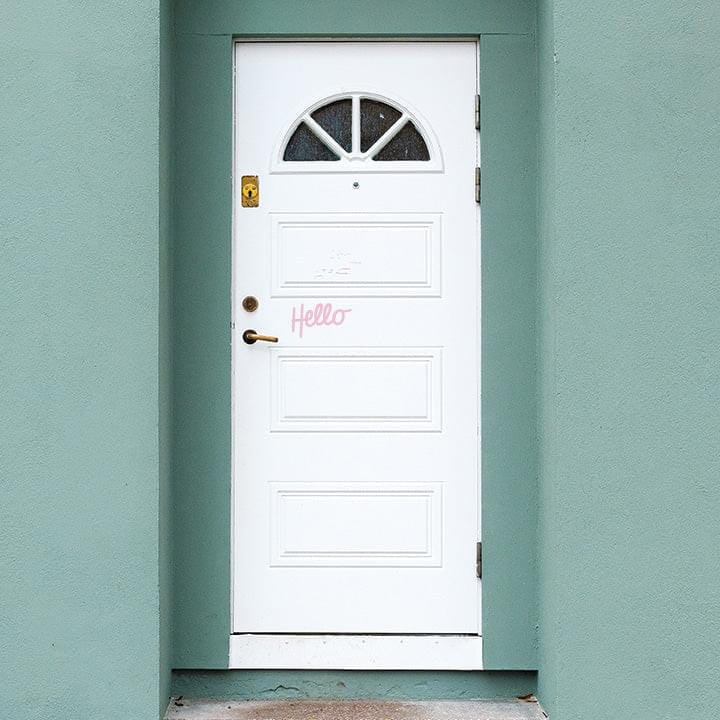 A Little Hello Door Decal Decals Urbanwalls Soft Pink
