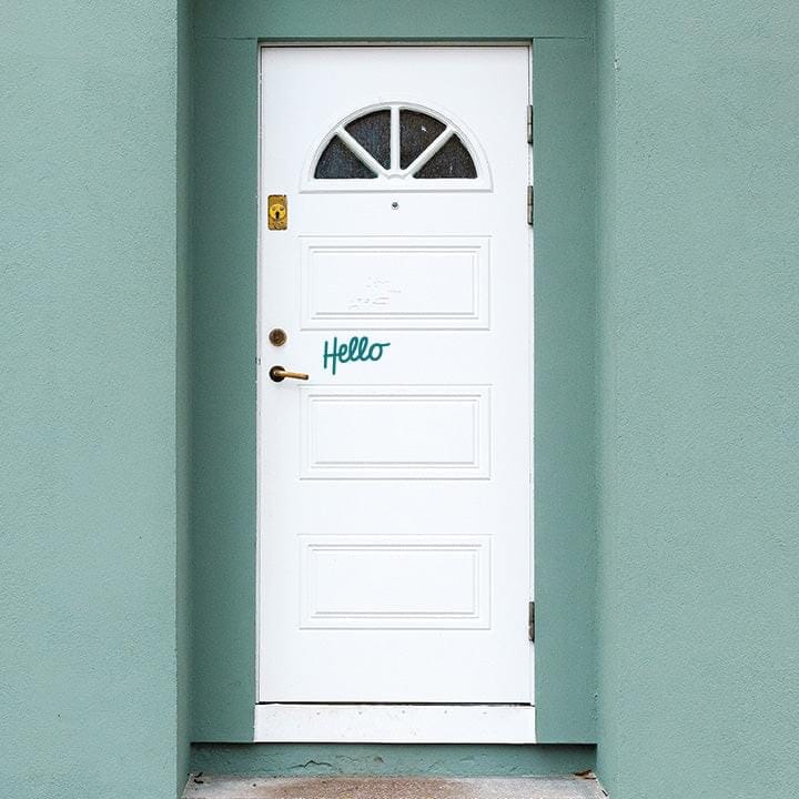 A Little Hello Door Decal Decals Urbanwalls Turquoise
