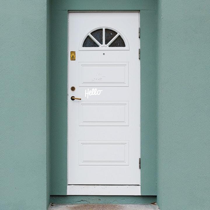 A Little Hello Door Decal Decals Urbanwalls White