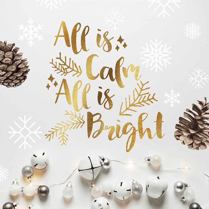 All Is Calm Wall Decal Decals Urbanwalls Gold (Metallic)