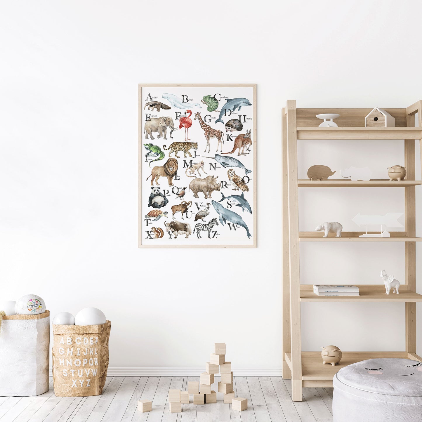 Animal Alphabet Wall Poster Prints Urbanwalls Adhesive Vinyl 16" x 20"