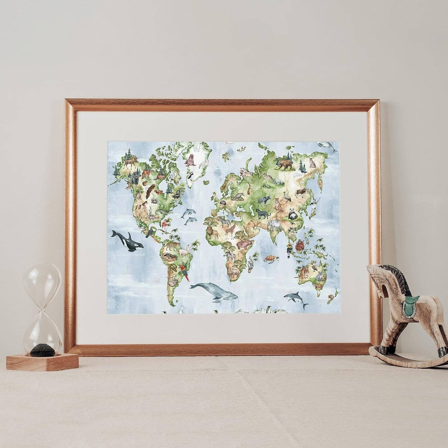 Animal World Map Wall Mural Murals Urbanwalls Standard Wall Sample Colorful