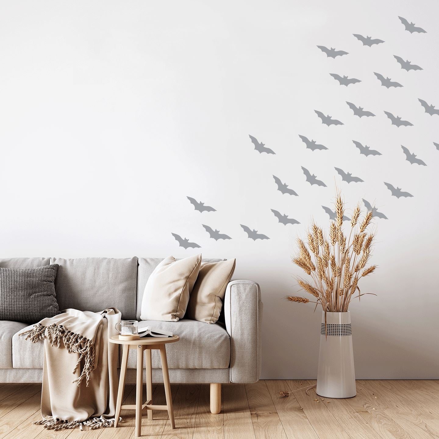Bat Wall Decals Decals Urbanwalls Silver (Metallic)