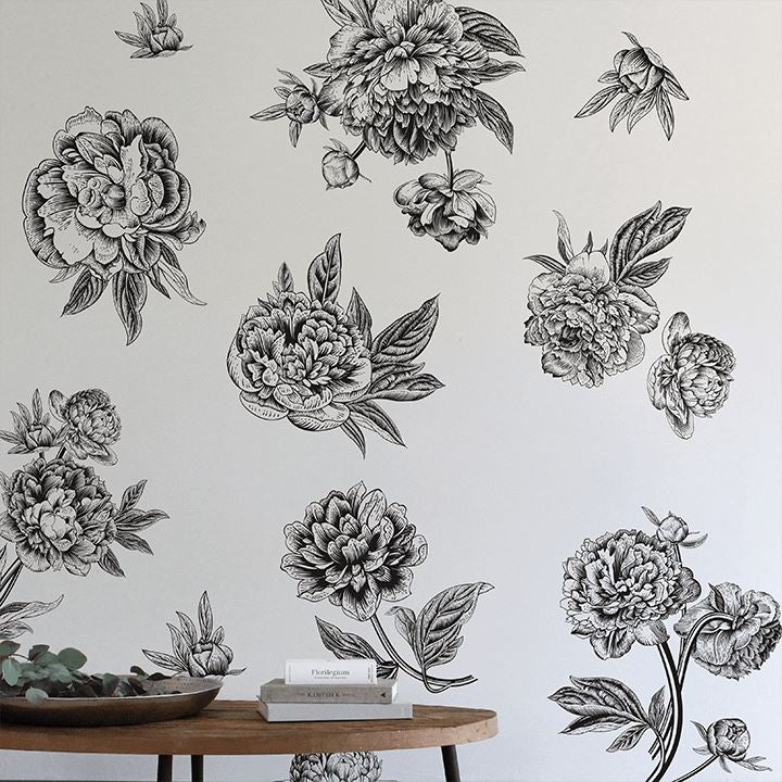Black and White Flowers Wall Decals Decals Urbanwalls