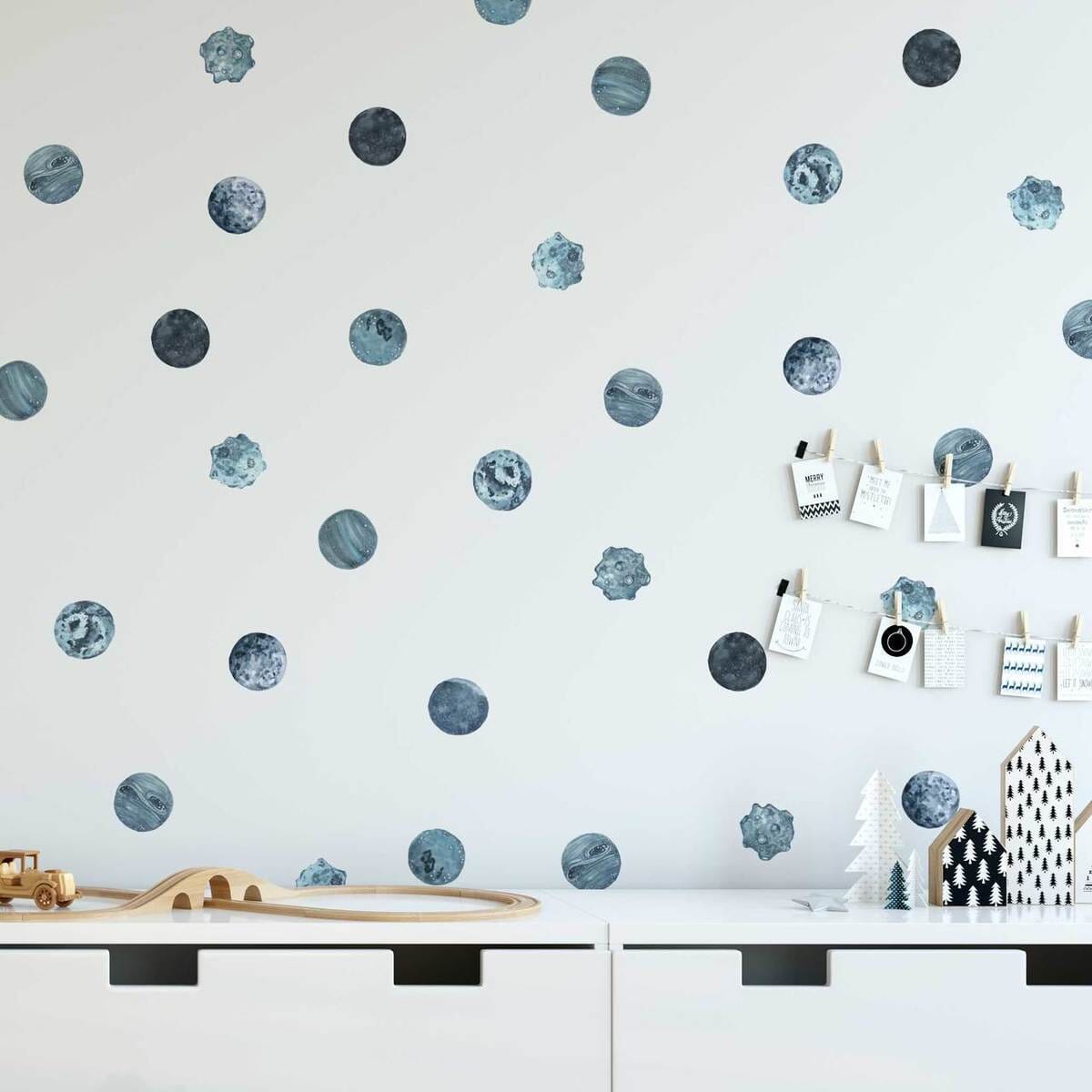 Blue Planet Pattern Wall Decals Decals Urbanwalls Standard Wall Sample
