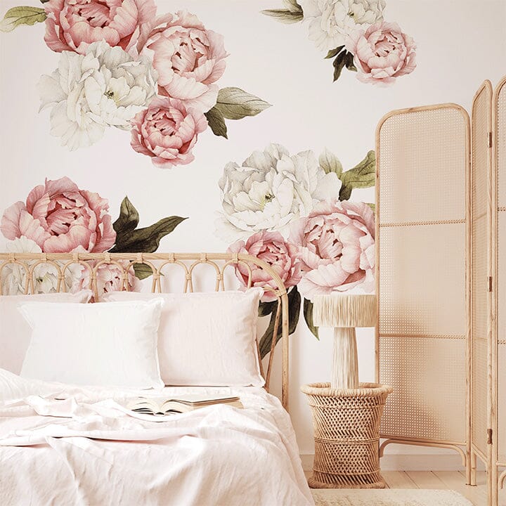 Blushing Peonies Wall Decals Decals Urbanwalls Standard Wall Half Order