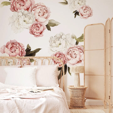 Blushing Peonies Wall Decals Decals Urbanwalls Standard Wall Half Order