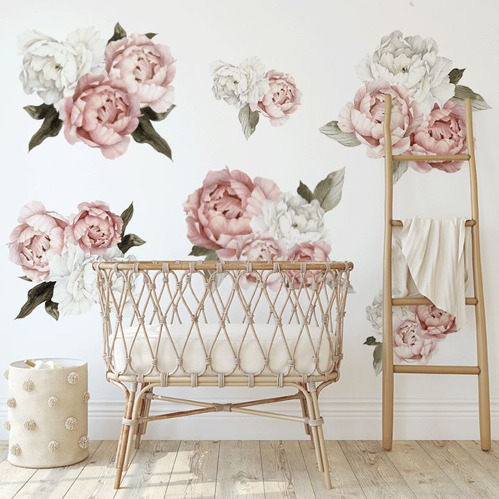 Blushing Peony Wall Decal Clusters Decals Urbanwalls Textured Wall Full Order