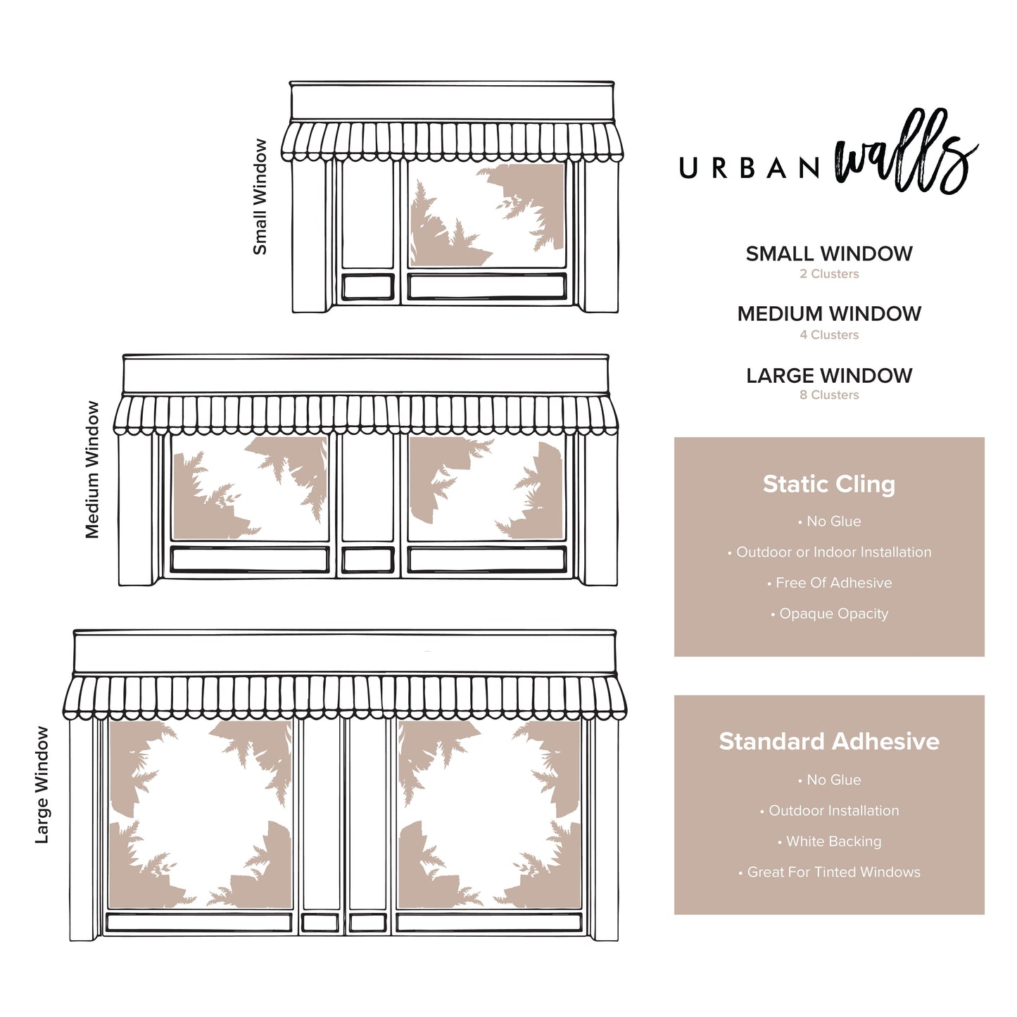 Bohemian Palm Window Decals Decals Urbanwalls 