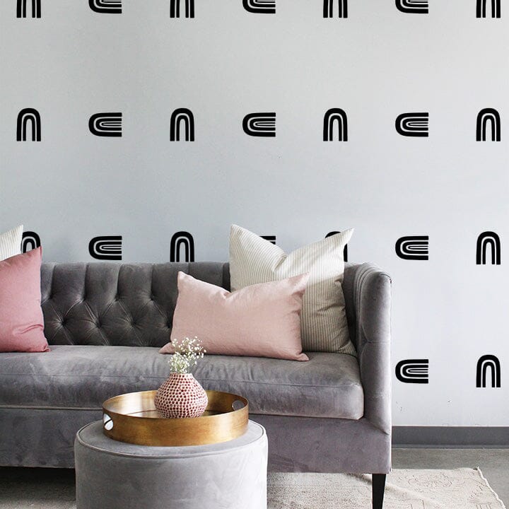 Bohemian Rainbows Wall Decals Decals Urbanwalls Black