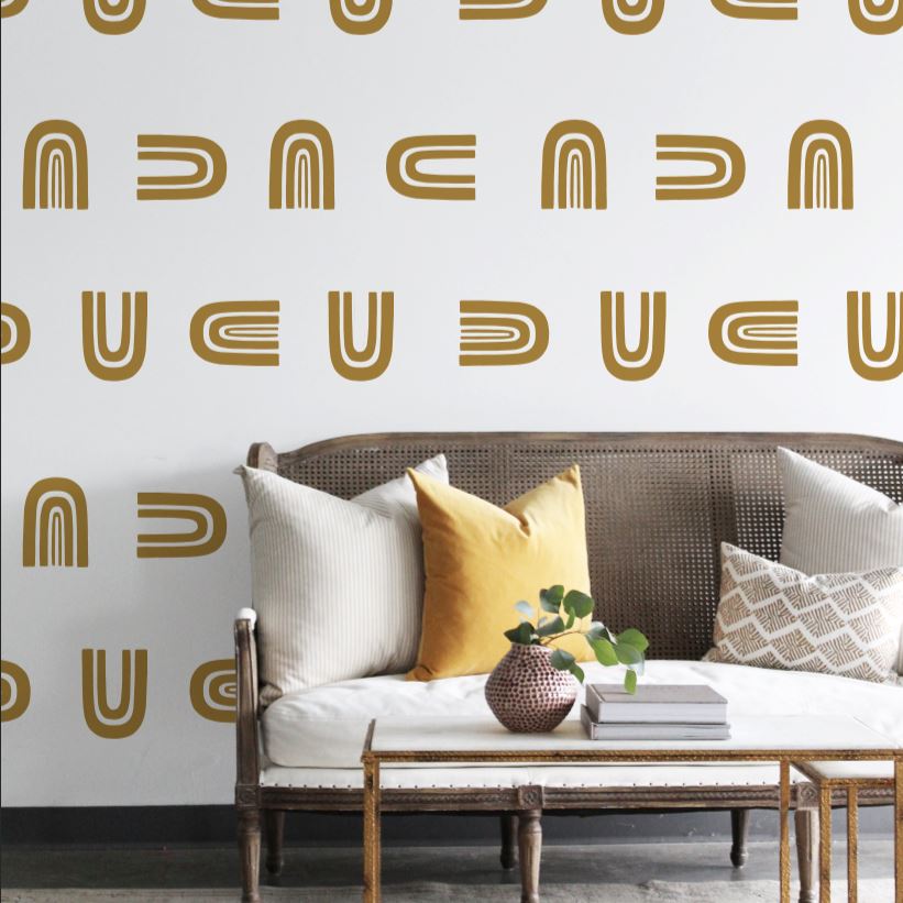 Bohemian Rainbows Wall Decals Decals Urbanwalls Gold (Metallic)
