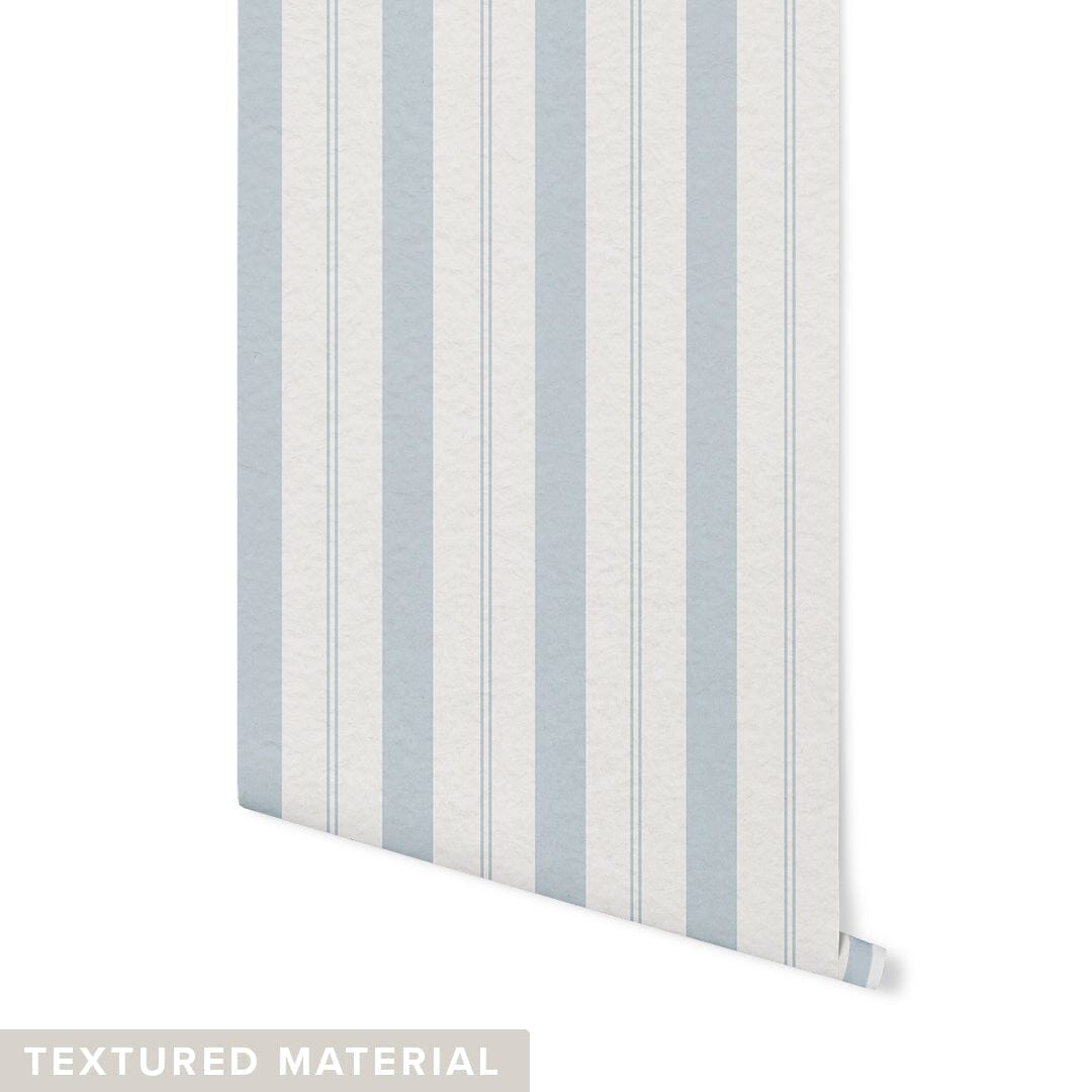 Brighton Stripes Wallpaper Wallpaper Monika Hibbs Textured Wall DOUBLE ROLL : 42” X 4 FEET Blue