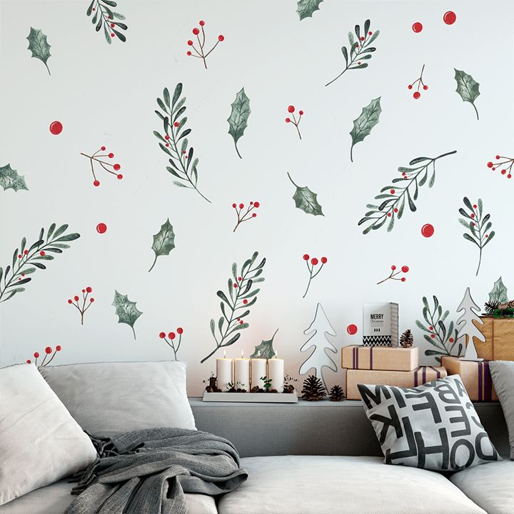 Christmas Holly Wall Decals Decals Urbanwalls