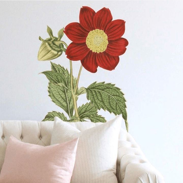 Crimson Dahlia Wall Decal Decals Urbanwalls