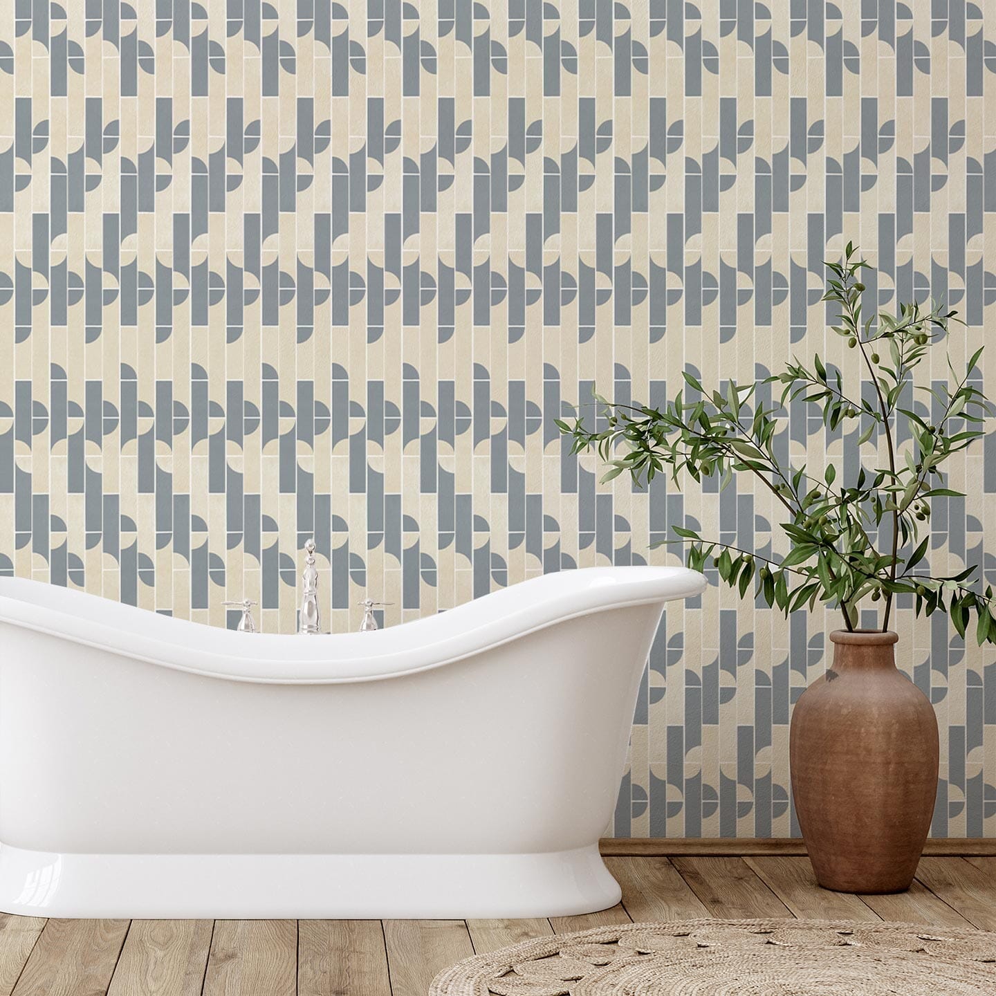 Curved Tile Wallpaper Wallpaper Urbanwalls