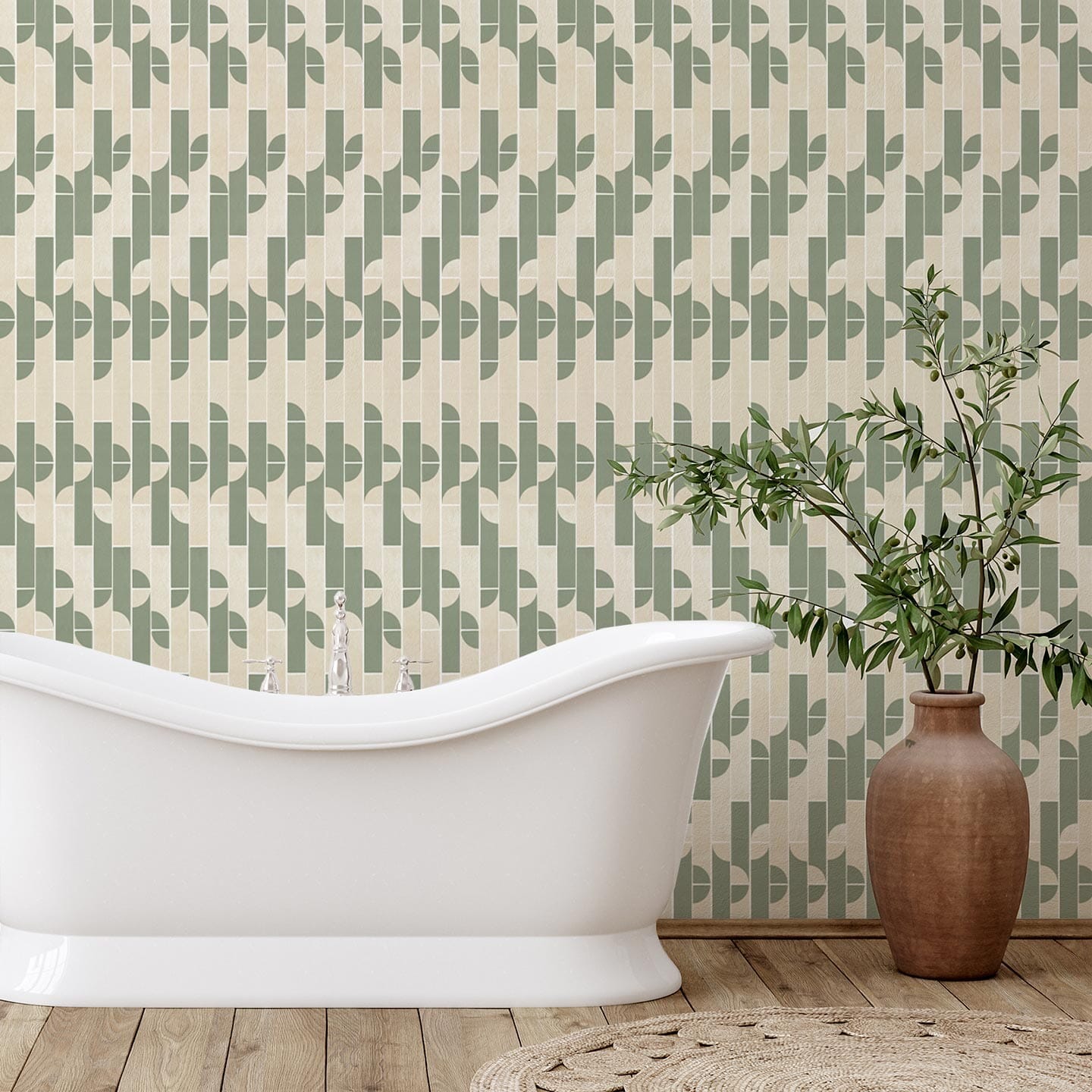 Curved Tile Wallpaper Wallpaper Urbanwalls